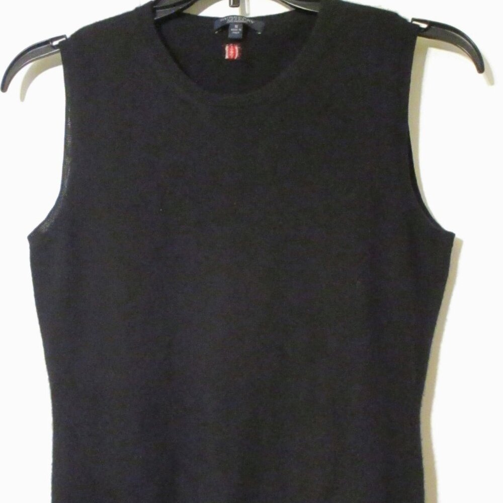 Auth Burberry Womens Pure Cashmere Sweater Vest Black Size Small Italy EUC
